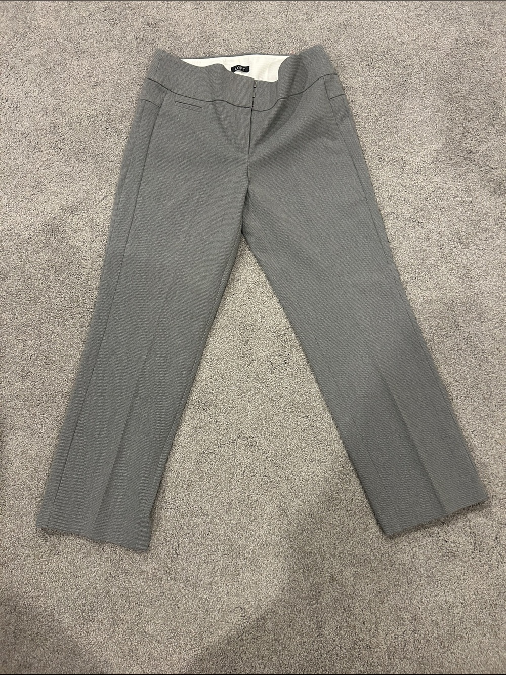 LOFT Gray Julie Straight Pants - hemmed to 27 inch inseam